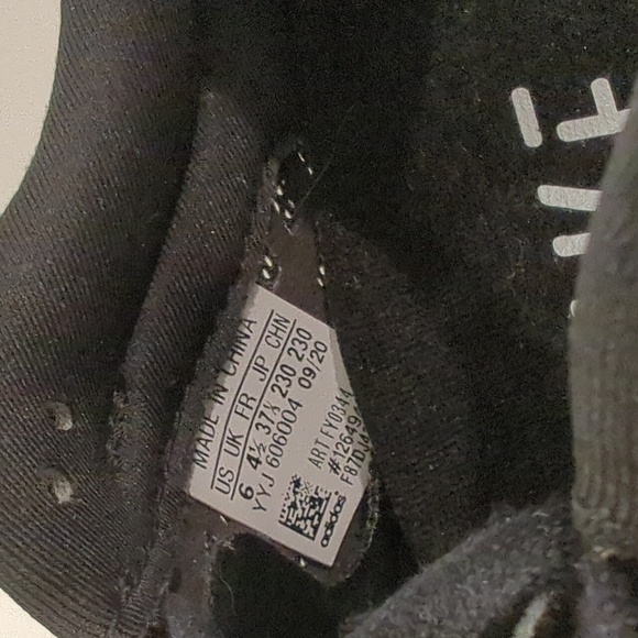Adidas, black running shoes, size 6US - Picture 3 of 4